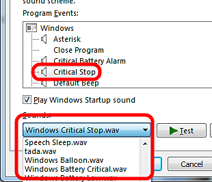 Windows 7 Individual Sound Tests